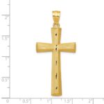 14K Satin and Diamond -Cut Cross Pendant - Image 4