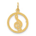 14k Treble Clef in Circle Charm - Image 3
