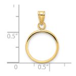Wideband Distinguished Coin Jewelry 14k Polished 14.0mm Prong Coin Bezel Pendant - Image 4