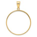 Wideband Distinguished Coin Jewelry 14k Polished 32.0mm Prong Coin Bezel Pendant