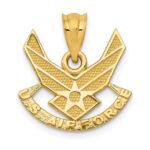 14k Yellow Gold U.S. Air Force Winged Pendant