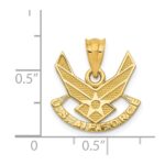 14k Yellow Gold U.S. Air Force Winged Pendant - Image 4