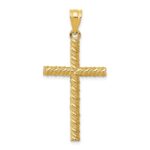 14K Twisted Cross Pendant