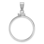 Wideband Distinguished Coin Jewelry 14k White Gold Polished 22.0mm x 1.9mm Screw Top Coin Bezel Pendant