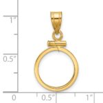 Wideband Distinguished Coin Jewelry 14k Polished 14.0mm x 1.1mm Screw Top Coin Bezel Pendant - Image 4