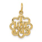 14k I LOVE CATS Charm