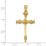 14k Polished Nail Cross Pendant - Image 3