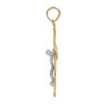 14k Two-tone Diamond-cut Crucifix Pendant - Image 2