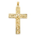 14k Two-tone Diamond-cut Filigree Crucifix Pendant - Image 4