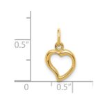 14K Polished Curved Heart Pendant - Image 4