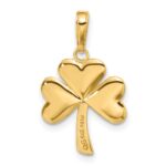 14k Polished Solid Shamrock Pendant - Image 3