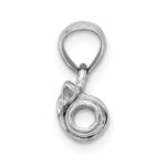14K White Gold 3-D Hollow Polished DIPLOMA Pendant - Image 2