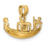 14K Solid Polished 3-D Gondola Pendant - Image 5