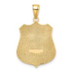 14k Large POLICE Badge with Engravable Area Pendant - Image 3