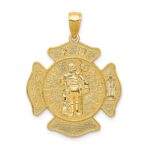 14k Large FD St. Florian Badge Pendant