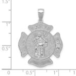 14k White Gold Large FD St. Florian Badge Pendant - Image 4