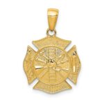 14k Reversible Fire Department Shield Pendant