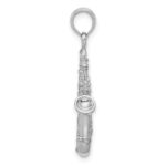 14K White Gold Solid Polished 3-D Saxophone Charm - Image 2