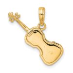 14K Polished Solid 3-D Violin Pendant - Image 3