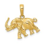 14k Polished 3-D Elephant Pendant