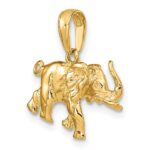 14k Polished 3-D Elephant Pendant - Image 5