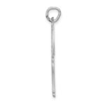 14k White Gold Solid Satin Diamond-cut Flat-Backed Giraffe Charm - Image 2