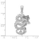 14K White Gold 3-D Dragon Charm - Image 5
