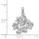 14K White Gold Small Dragon Charm - Image 4