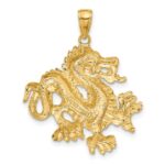 14k Solid Polished Dragon Pendant - Image 3