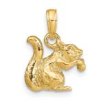 14k Solid 3-D Squirrel with Nut Charm - Image 3