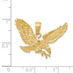 14k Solid Polished Eagle Pendant - Image 4