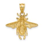 14k Solid Open-Backed Bee Pendant - Image 3