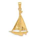14k Polished Sailboat Pendant - Image 3