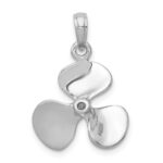 14K White Gold Polished 3-D Propeller Pendant - Image 3