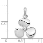 14K White Gold Polished 3-D Propeller Pendant - Image 5