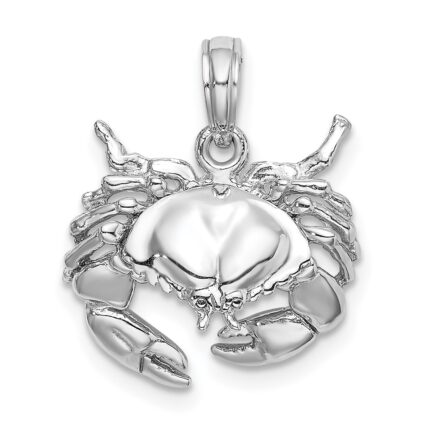 14K White Gold Stone Crab Charm