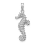 14k White Gold Polished Open-Backed Seahorse Pendant