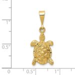 14k Solid Polished Open-Backed Sea Turtle Charm - Image 4