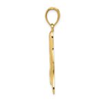 14k Solid Polished Large Whale Tail Pendant - Image 2