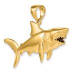14K Large Polished 3-D Shark Pendant - Image 5