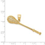 14K Solid Polished 3-D Lacrosse Stick Pendant - Image 4