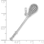 14K White Gold 3-D Lacrosse Stick Charm - Image 3