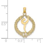 14k Solid Polished Framed Gymnast Charm - Image 4