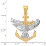 14k Two-tone Mariners Cross with Eagle Pendant - Image 3
