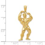 14k Solid Polished Weightlifter Pendant - Image 4