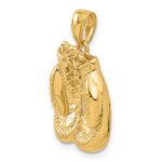 14k Solid Polished Open-Backed Boxing Gloves Pendant - Image 5