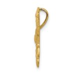 14k Satin Diamond-cut Open-Backed Karate Female Chain Slide - Image 2