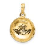 14k Polished Domed Open-Backed Volleyball Pendant - Image 3