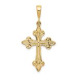 14k Fleur de Lis Cross Pendant