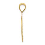 14k Solid Satin Polished Taurus Zodiac Oval Pendant - Image 2